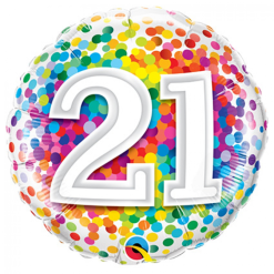 Folieballon Confetti Rainbow 21 46cm