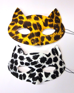 Oogmasker Kat Gevlekt – Zwart/wit Of Geel/bruin