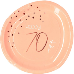Bordjes Elegant Lush Blush 70 Jaar 8st