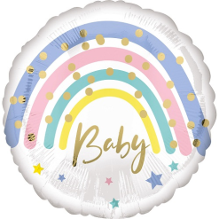 Folieballon Baby Pastel Regenboog 43cm