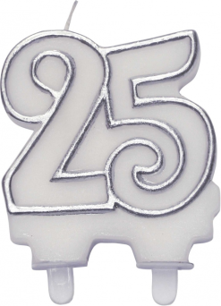 Taartkaarsje 25 Zilver