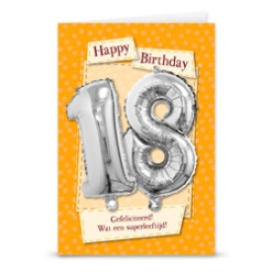 Kaart Met Cijferballon 18 Jaar