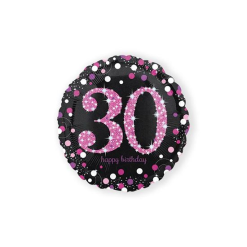 Folieballon Sparkling 30 Jaar Pink 46cm