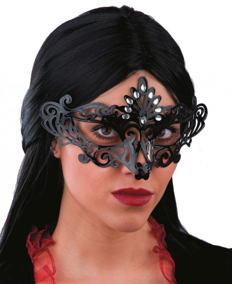 Oogmasker Zwart Plastic 3 Oogmasker Zwart Plastic