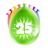Ballonnen 25 Jaar Gekleurd 8 Stuks