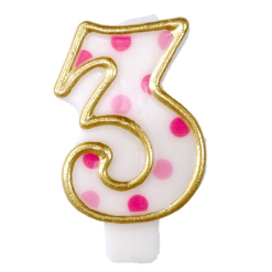 Cijferkaars 3 Roze Stippen