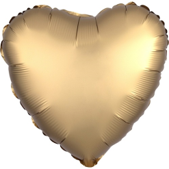 Folieballon Hart Satin Goud 43cm