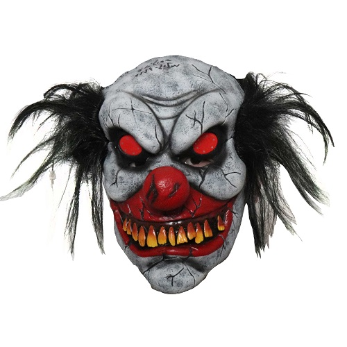 Masker Zombie Clown Met Oplichtende Ogen 3 Masker Zombie Clown Met Oplichtende Ogen