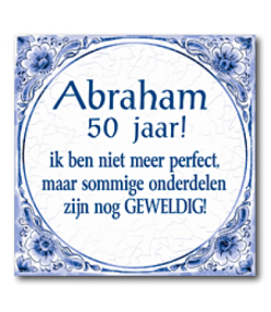 Tegel Abraham 50 Jaar Met Tekst