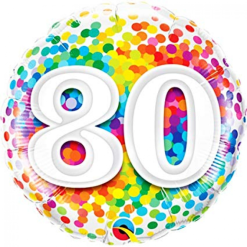 Folieballon Confetti Rainbow 80 46cm