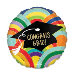 Folieballon Geslaagd Congrats Rainbow 43cm