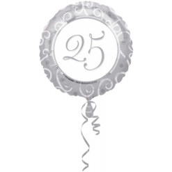 Folieballon 25 Jaar Zilver 43cm