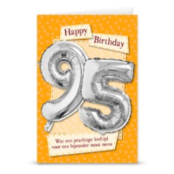 Kaart Met Cijferballon 95 Jaar