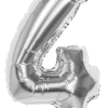 Folieballon Cijfer 4 Zilver 36cm -Jan Monnikendam Verkoop wconn 401020