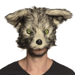 Pluchen Halfmasker Wolf