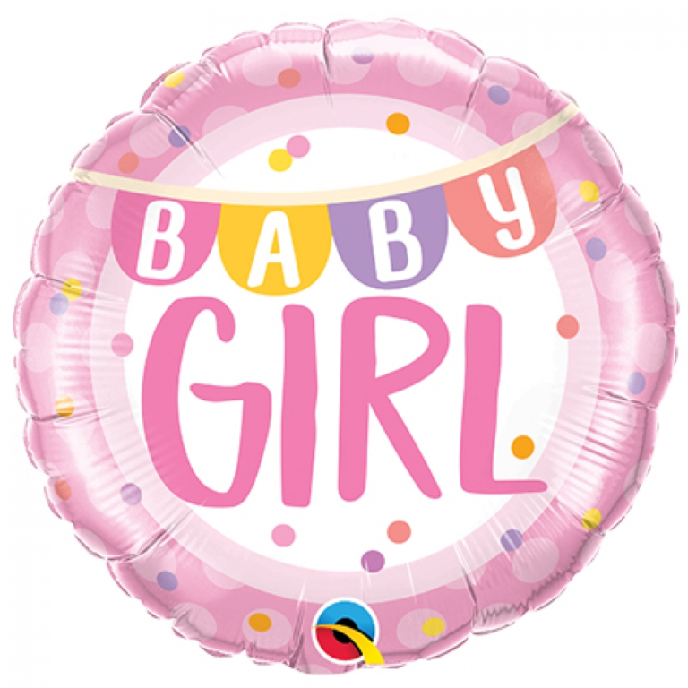 Folieballon Baby Girl Banner 46cm 3 Folieballon Baby Girl Banner 46cm