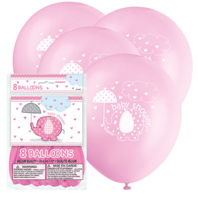 Ballonnen Babyshower Roze 8st 3 Ballonnen Babyshower Roze 8st