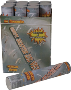 Confetti Shooter Middel 30 Cm Zilver