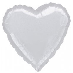 Folieballon Hart Zilver 45cm