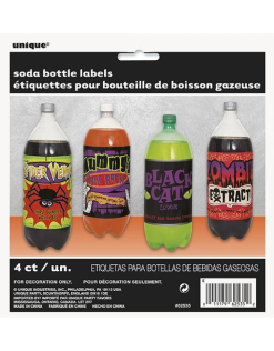 Flessenlabel Halloween 4st