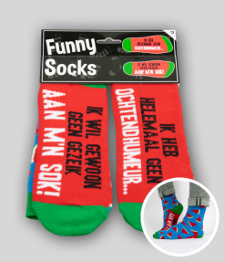 Funny Socks “ik Heb Helemaal Geen Ochtendhumeur, Ik Wil Gewoon Geen Gezeik Aan M’n Sok”