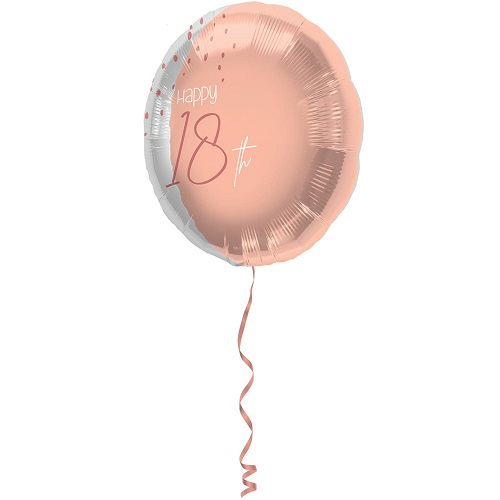 Folieballon Elegant Lush Blush 18 Jaar 45cm 3 Folieballon Elegant Lush Blush 18 Jaar 45cm