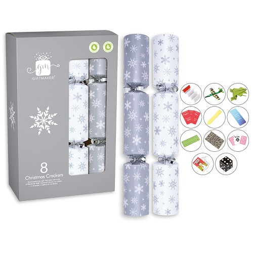 8 St. Christmas Crackers Silver And White 12 Inch XAMGS500 3 8 St. Christmas Crackers Silver And White 12 Inch XAMGS500