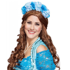 Diadeem Bloemenkrans Turquoise