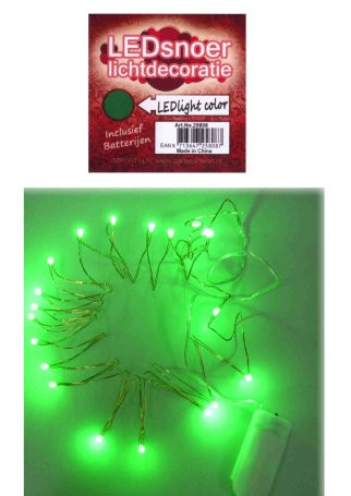 LED Lichtsnoer Groen 2 Meter 3 LED Lichtsnoer Groen 2 Meter