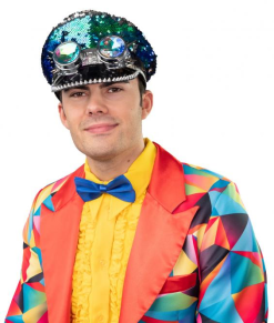 Burning Man Hoed Reversible Pailletten Met Bril