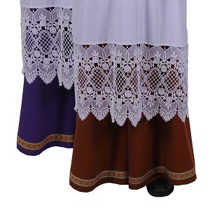 Onderrok Bordeaux Rood Met Goudgalon 3 Onderrok Bordeaux Rood Met Goudgalon