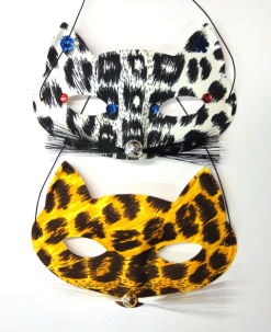 Oogmasker Kat Gevlekt Met Snorharen – Zwart/wit