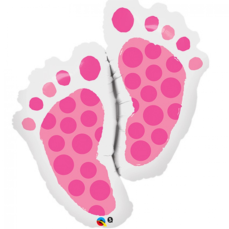 Folieballon Voeten Baby Roze 89cm 3 Folieballon Voeten Baby Roze 89cm