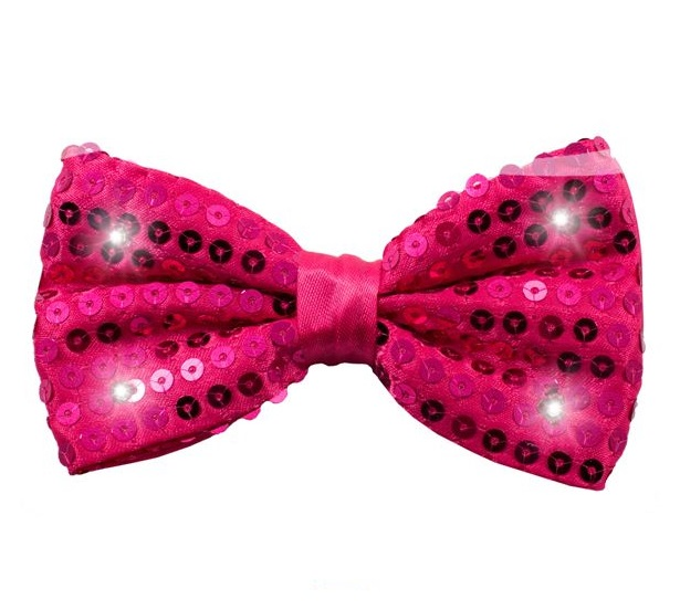 Strik Metallic Met LED En Pailletten Roze 3 Strik Metallic Met LED En Pailletten Roze