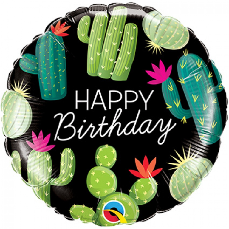 Folieballon Happy Birthday Cactus 46cm 3 Folieballon Happy Birthday Cactus 46cm