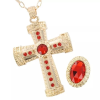 Sinterklaas Ketting Met Kruis En Ring Set Luxe Ronde Steen -Jan Monnikendam Verkoop wconn 402942