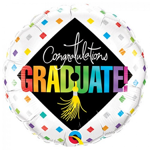 Folieballon Graduate Cap & Diamonds 45cm 3 Folieballon Graduate Cap & Diamonds 45cm