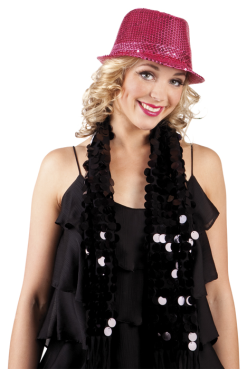 Gleufhoed Pailletten Roze