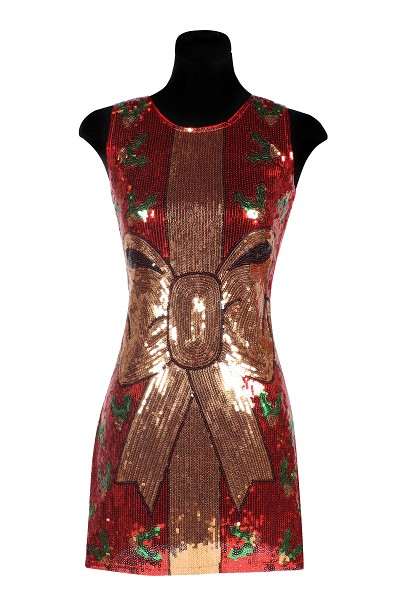 Jurkje Pailletten Rood Met Strik 3 Jurkje Pailletten Rood Met Strik