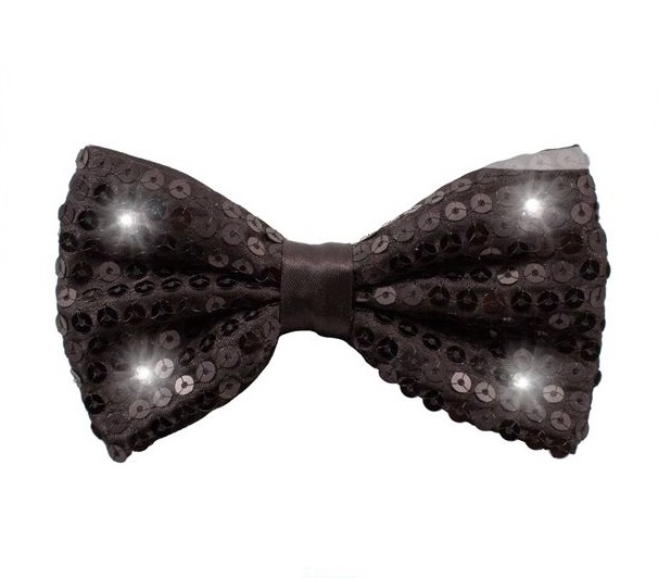 Strik Metallic Met LED En Pailletten Zwart 3 Strik Metallic Met LED En Pailletten Zwart