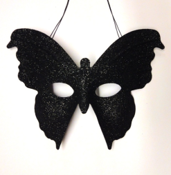 Oogmasker Vlinder Zwart Glitter