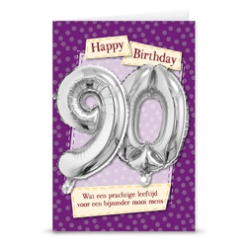 Kaart Met Cijferballon 90 Jaar