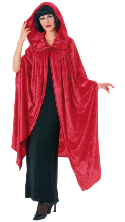 Cape Met Capuchon Fluweel Rood