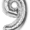 Folieballon Cijfer 9 Zilver 36cm -Jan Monnikendam Verkoop wconn 404088