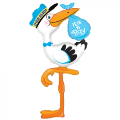 Folieballon Ooievaar Boy 152cm