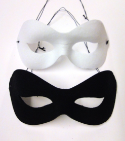 Oogmasker Rond Voorgevormd Fluweel Wit