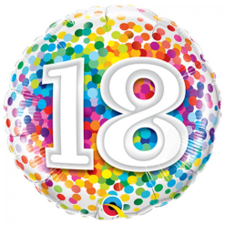 Folieballon Confetti Rainbow 18 46cm