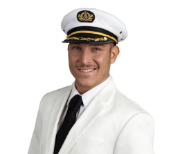 Kapiteinspet Jonah Zwart/wit