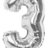Folieballon Cijfer 3 Zilver 36cm -Jan Monnikendam Verkoop wconn 404617
