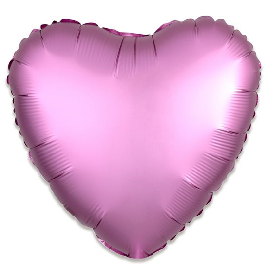 Folieballon Hart Satin Flamingo 43cm 3 Folieballon Hart Satin Flamingo 43cm
